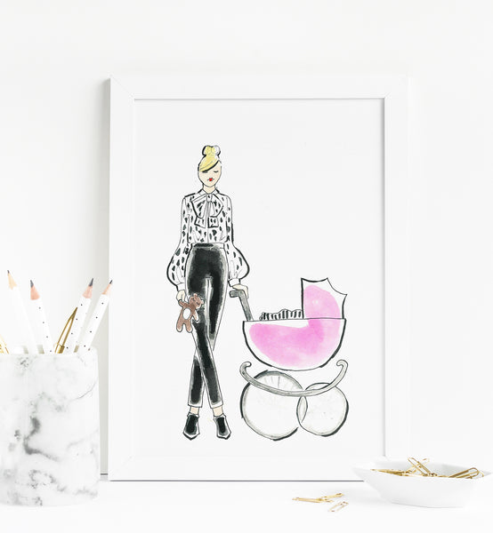 Baby + Mama Nursery Art Print (pink)