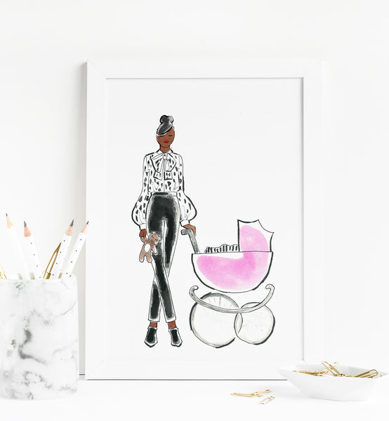 Baby + Mama Nursery Art Print (pink)