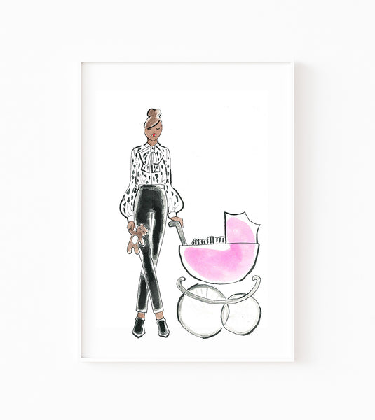 Baby + Mama Nursery Art Print (pink)