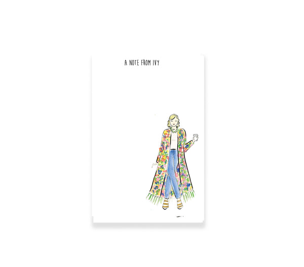 Floral Jacket Girl Personalized Notepad