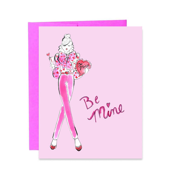 Be Mine Happy Valentine's Day Girl Card