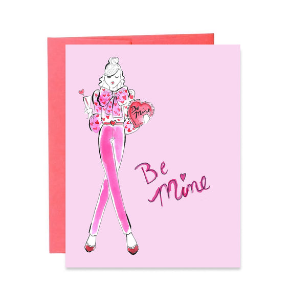 Be Mine Happy Valentine's Day Girl Card