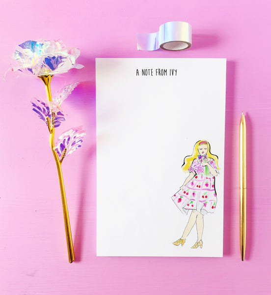 Berries + Flowers Fashionista Personalized Notepad