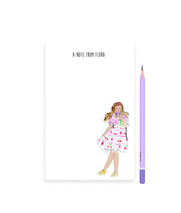 Berries + Flowers Fashionista Personalized Notepad