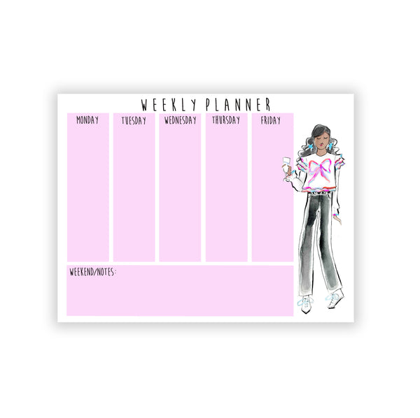 Bow Sweater + Black Jeans Girl Weekly Planner