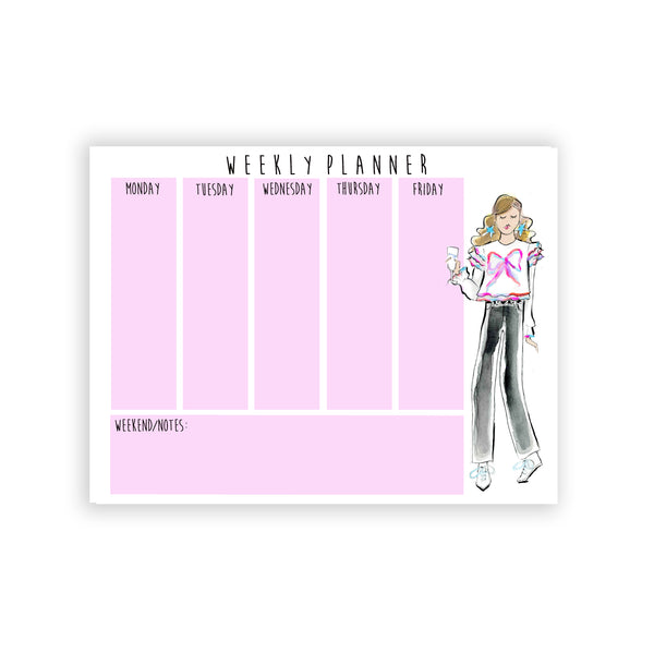Bow Sweater + Black Jeans Girl Weekly Planner