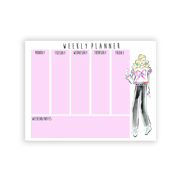 Bow Sweater + Black Jeans Girl Weekly Planner