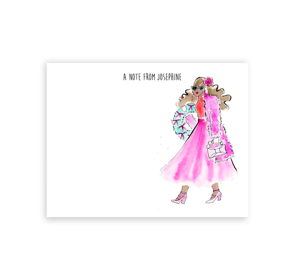 Bow Wreath Girl Personalized Stationery