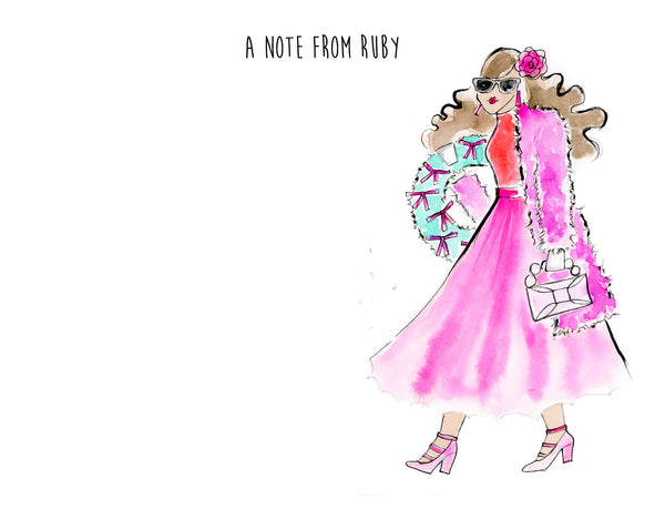 Bow Wreath Girl Personalized Stationery