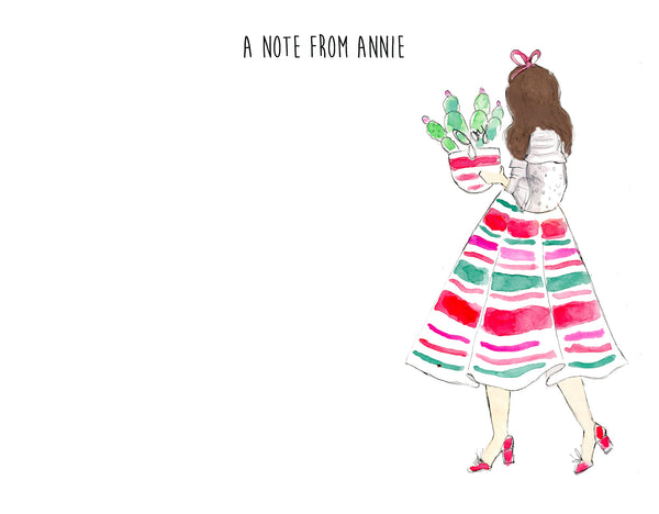 Christmas Cactus Girl Personalized Stationery