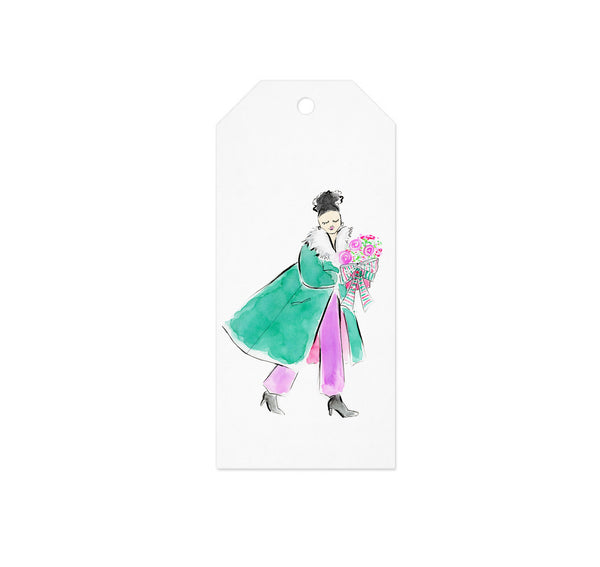 Christmas Bouquet Girl Gift Tag