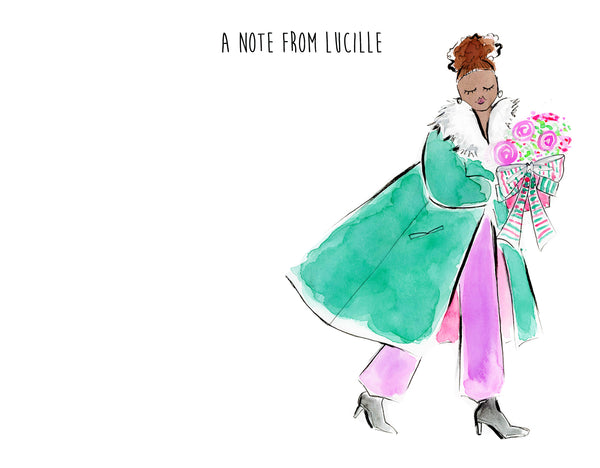 Christmas Bouquet Girl Personalized Stationery