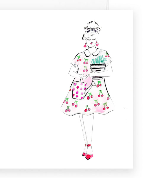 Cherry Garden Girl Note Card Set {Ready to Ship}