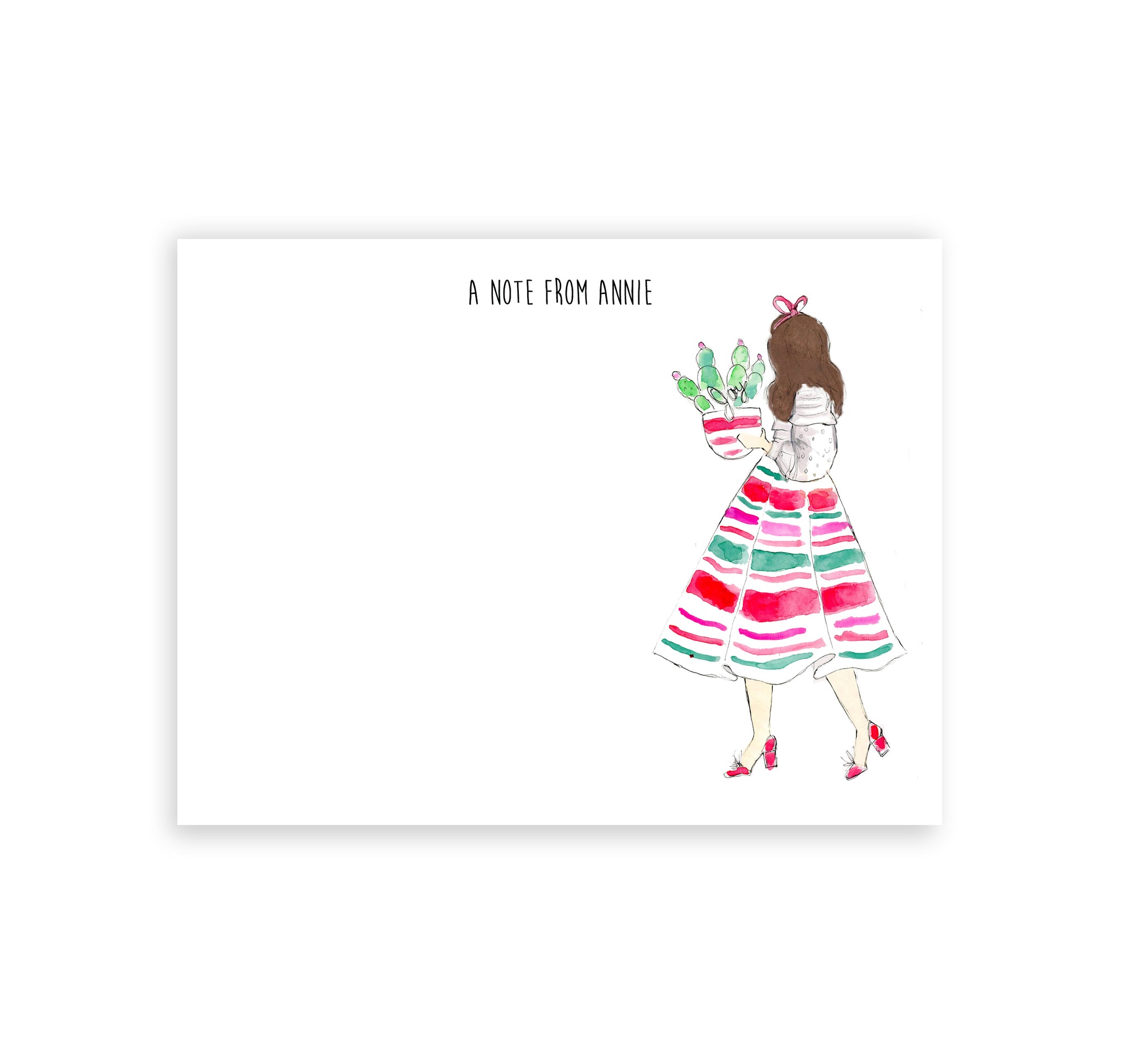 Christmas Cactus Girl Personalized Stationery
