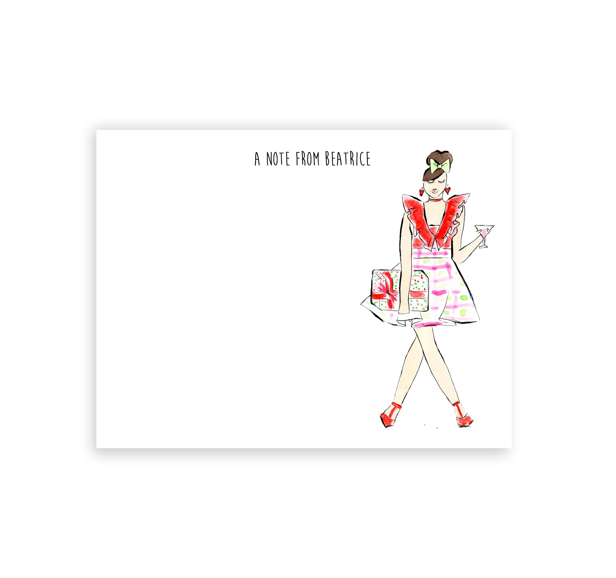 Christmas Cosmo Girl Personalized Stationery