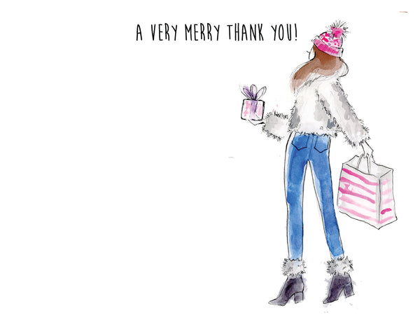 Pre-order Holiday Cards - Thank you shopping girl