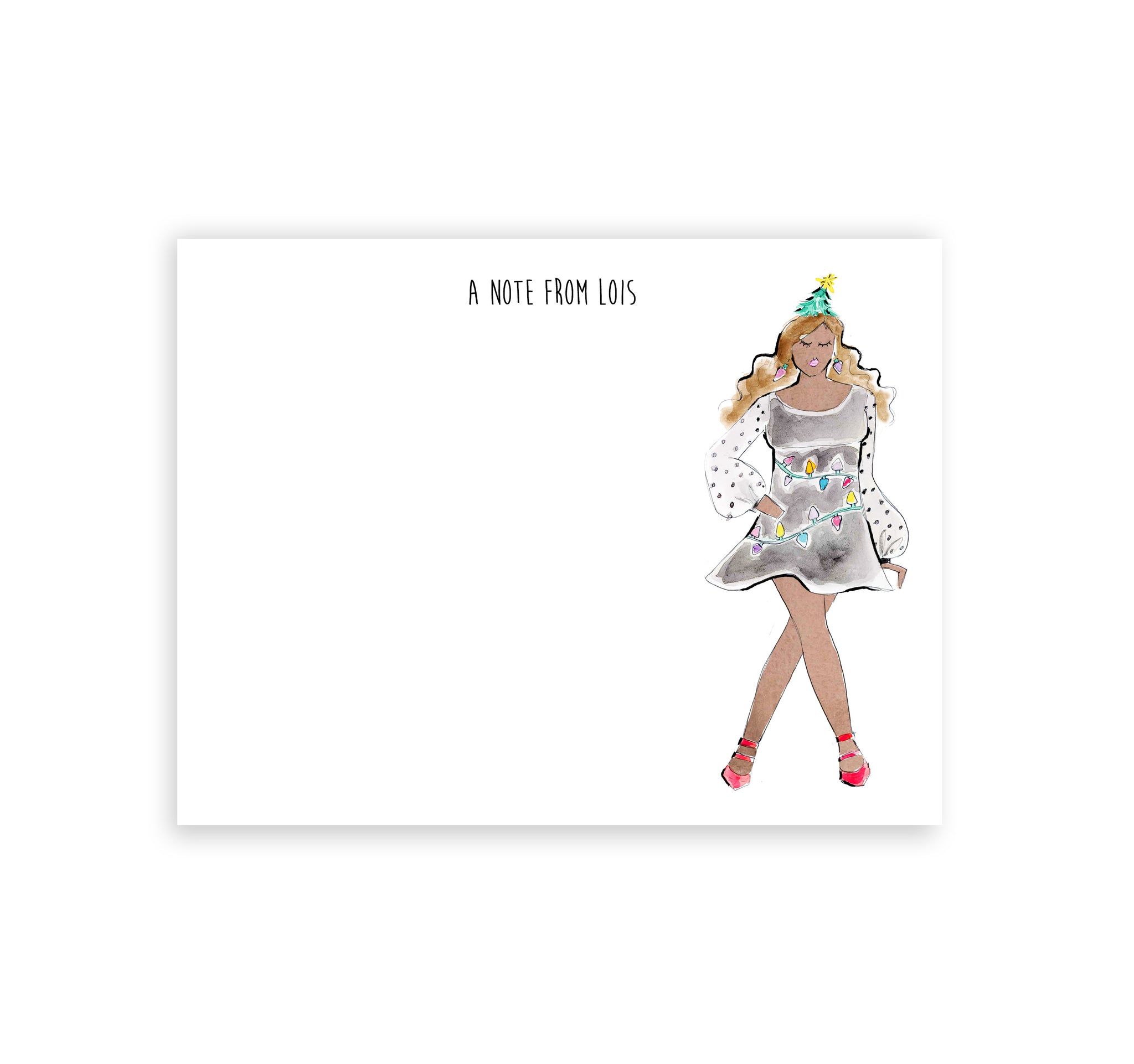 Christmas Tree Girl Personalized Stationery