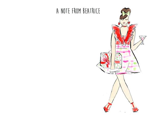 Christmas Cosmo Girl Personalized Stationery