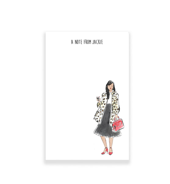 Leopard Coat + Lipstick Personalized Stationery Desk Set