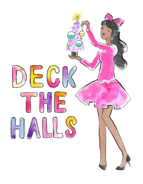 Pre-Order Christmas Card - Deck the Halls with Lavender Tree