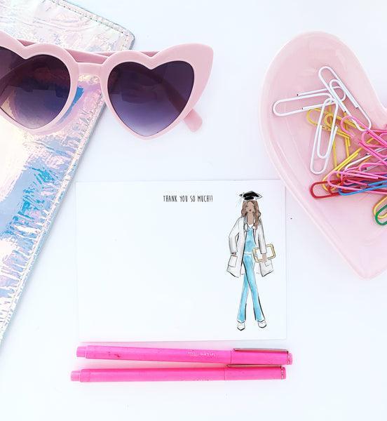 Doctor Graduation Thank You Note Card Set