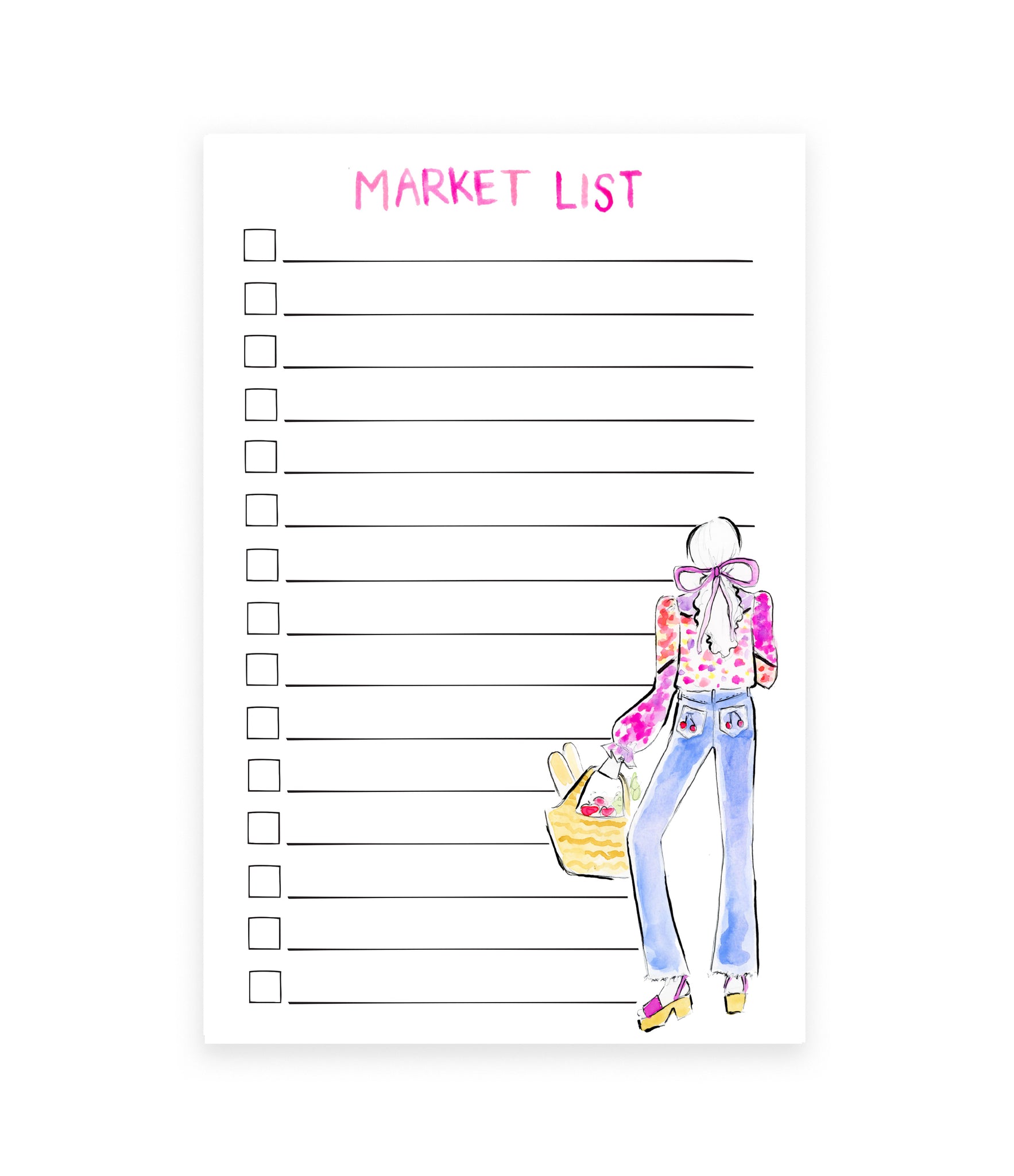 Farmers Market Girl Market List Notepad (Ready to Ship)