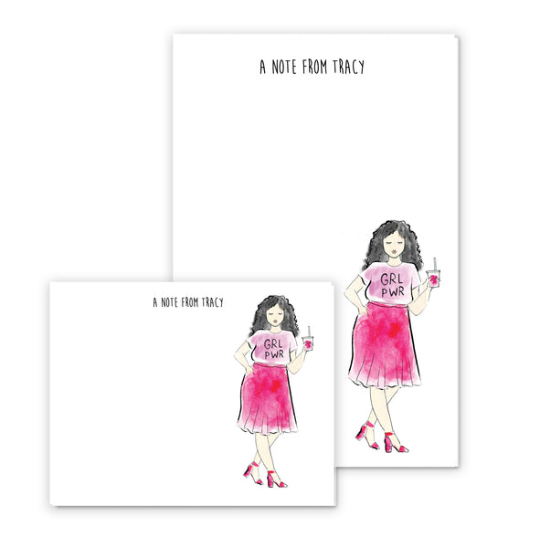 Girl Power Fashion Girl Personalized Stationery Desk Set