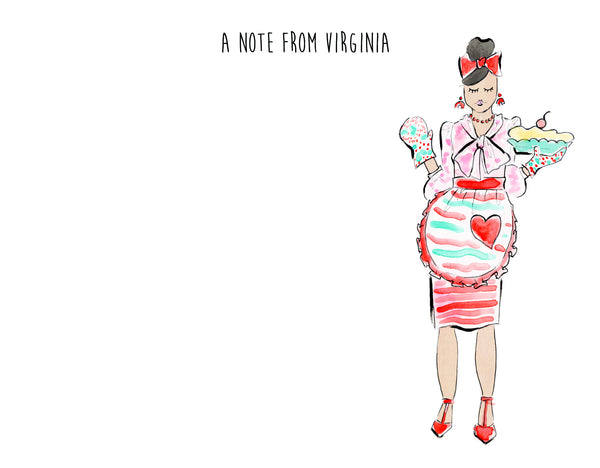 Holiday Pie Girl Personalized Stationery