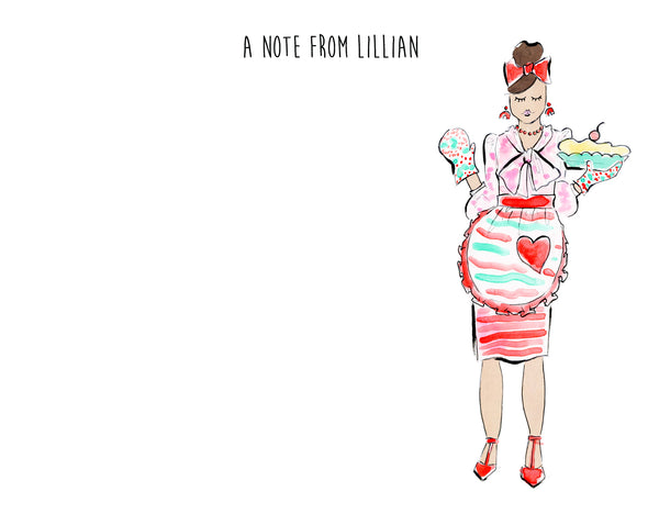 Holiday Pie Girl Personalized Stationery