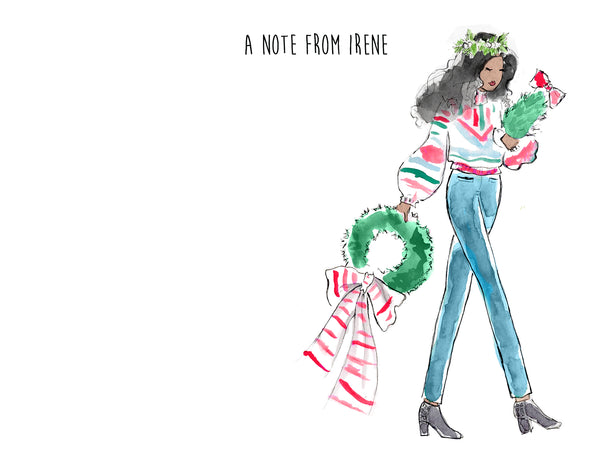 Traditional Christmas Decorating Girl Personalized Stationery