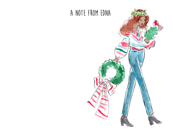 Traditional Christmas Decorating Girl Personalized Stationery