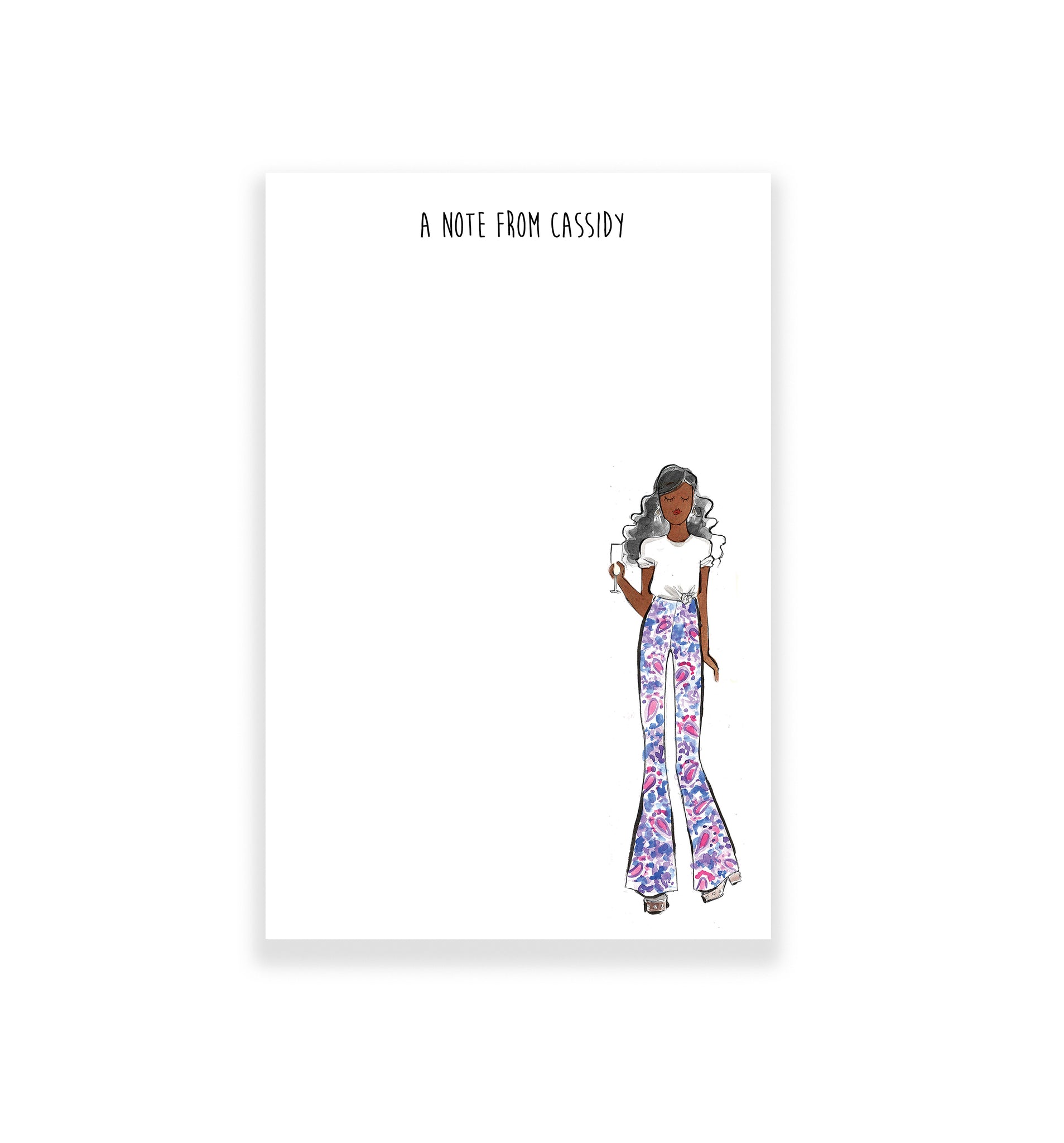 Hippie Fashion Girl Personalized Notepad