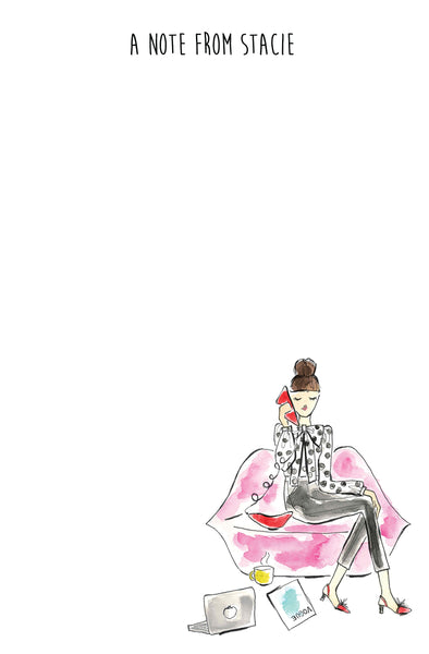 Lip Phone and Couch Girl Notepad