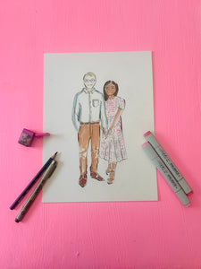 Quick Style Fashion Illustration Sketch/Original Shipped