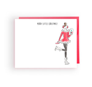 Pre-order Holiday Cards - Merry Little Christmas Ice Skating Girl