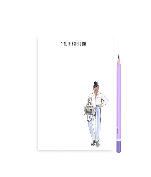 Jeans and White Tee Girl Personalized Stationery Desk Set