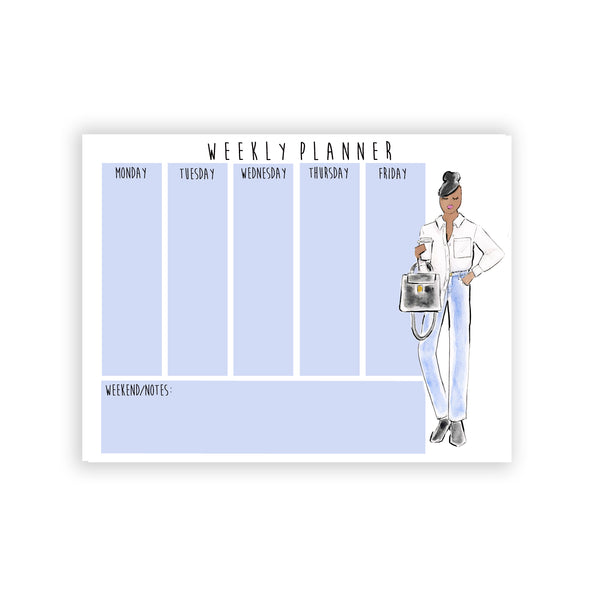 White Shirt + Jeans Girl Weekly Planner