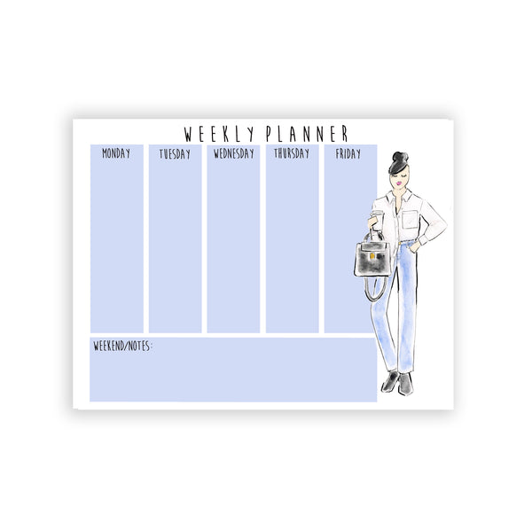 White Shirt + Jeans Girl Weekly Planner