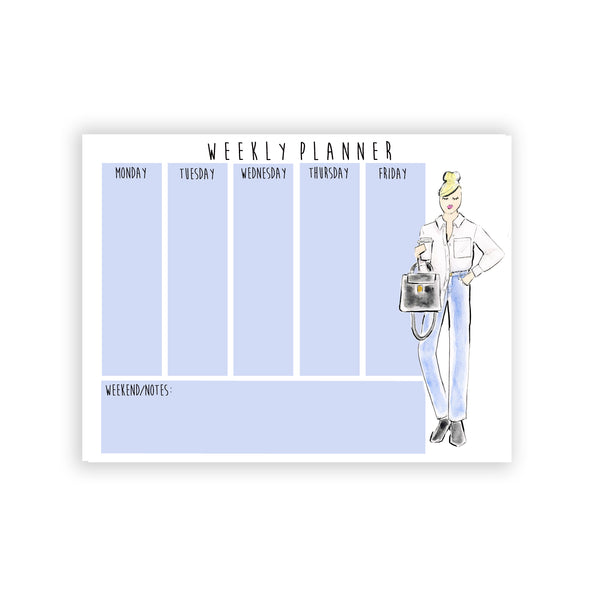 White Shirt + Jeans Girl Weekly Planner