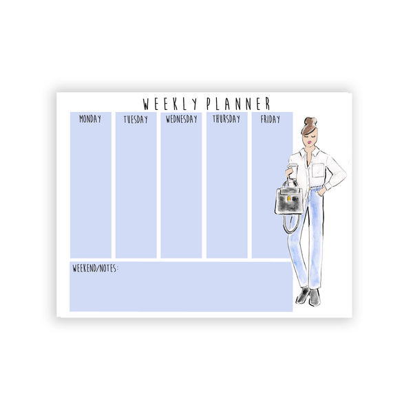 White Shirt + Jeans Girl Weekly Planner