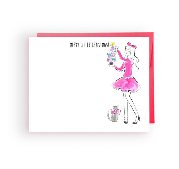 Pre-order Holiday Cards - Tiny Christmas Tree Girl