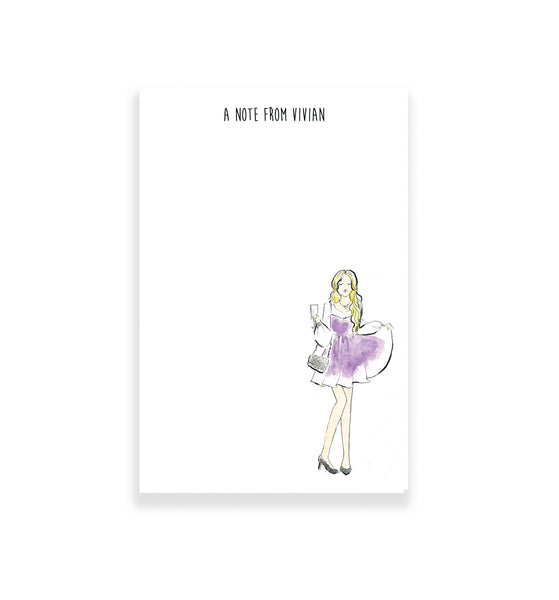 Lavender Dress Fashion Girl Personalized Notepad