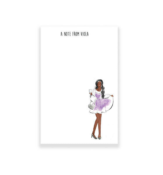 Lavender Dress Fashion Girl Personalized Notepad