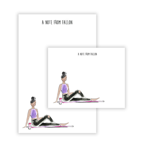 Mat Work Out Girl Personalized Stationery Desk Set