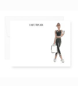 Modern Work Out Girl Personalized Stationery