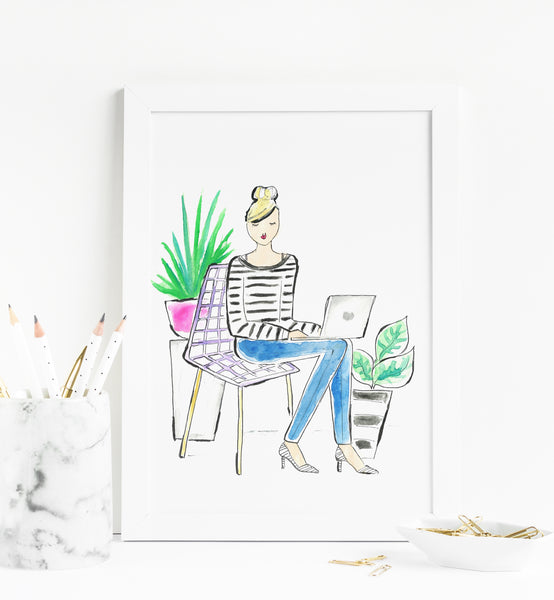 Plant Girl Art Print