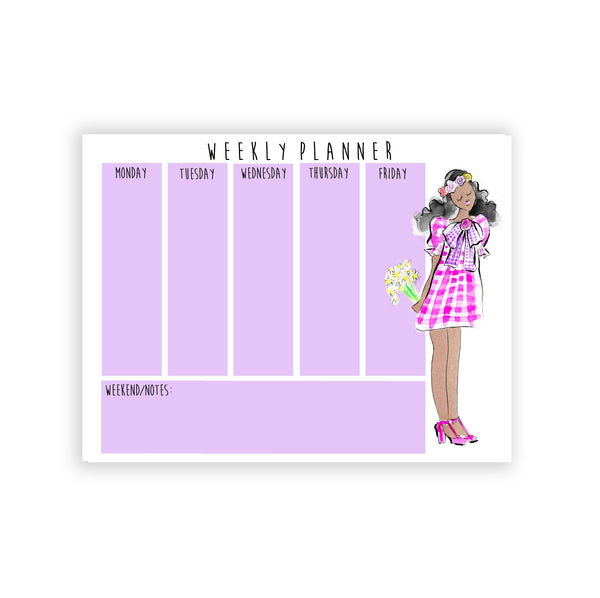 Gingham + Flowers Girl Weekly Planner