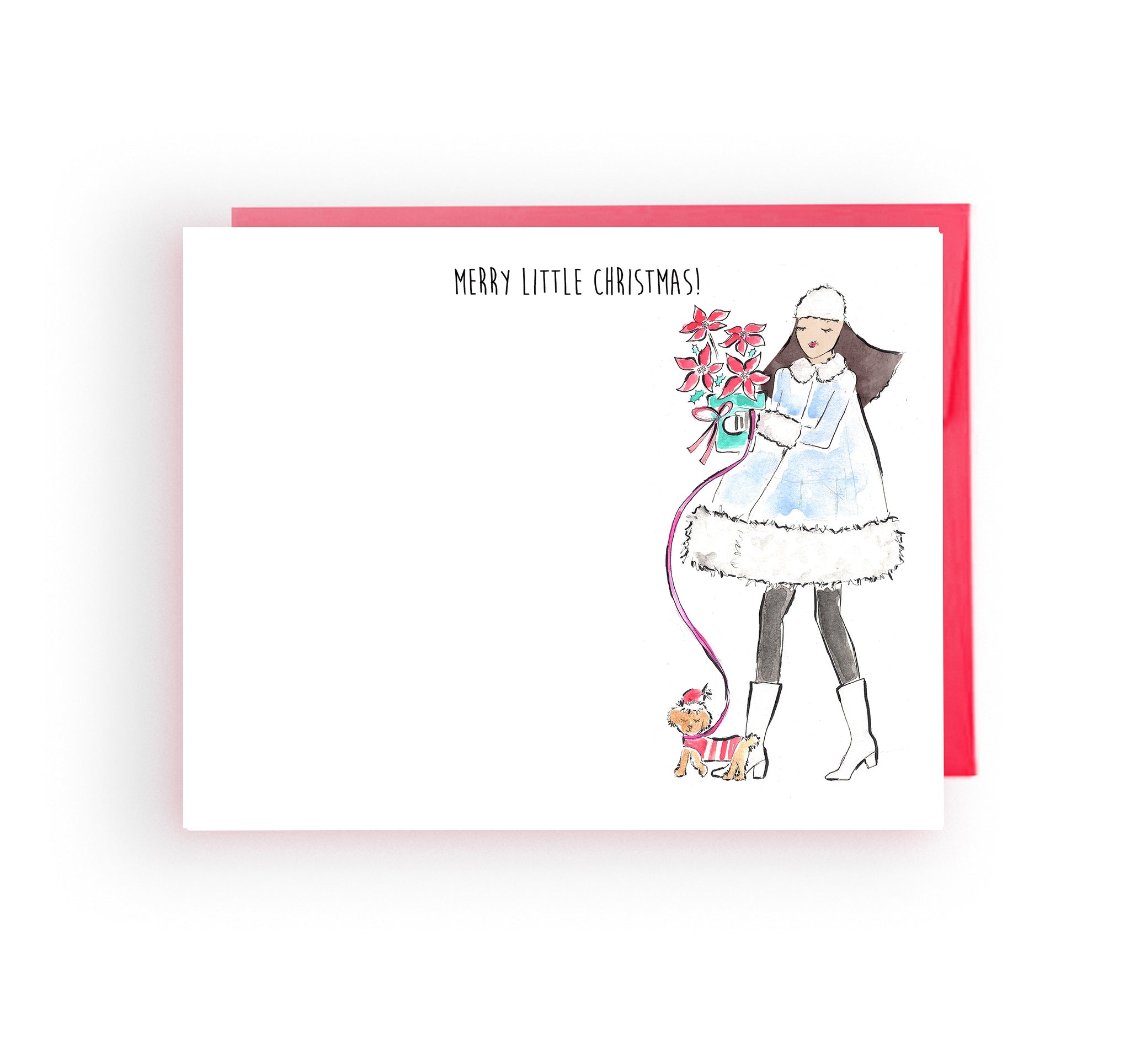 Pre-order Holiday Cards - Carrying Poinsettas