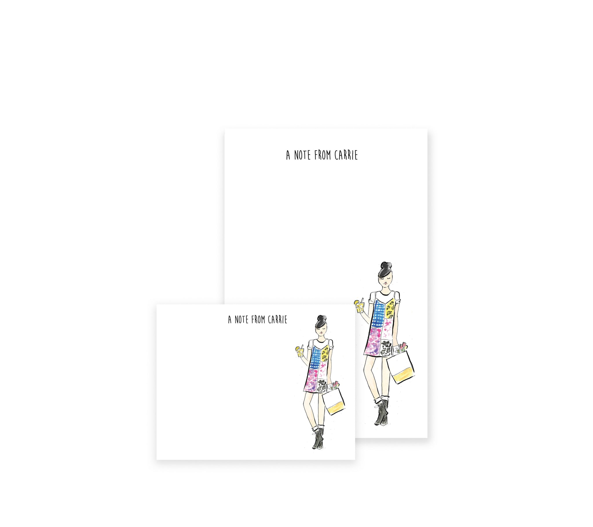 Slip Dress Girl Personalized Stationery Desk Set