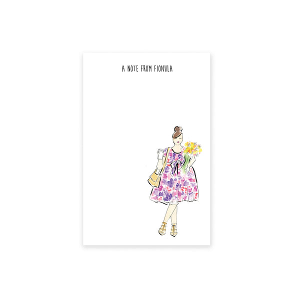 Spring Flowers Fashion Girl Personalized Notepad